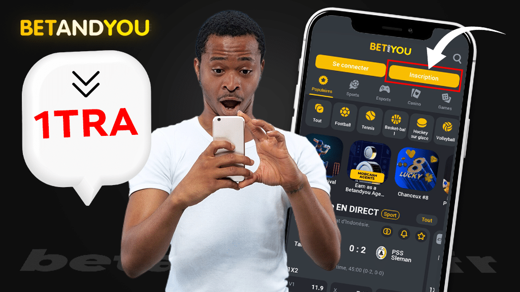 Inscription sur Betandyou : utilisez le code promo 1TRA