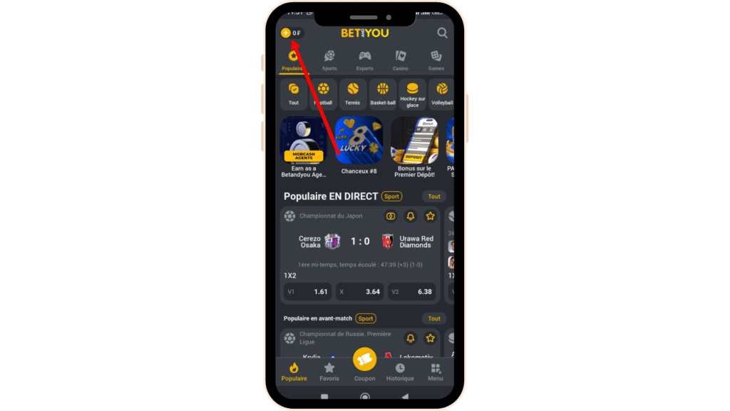Dépôt sur Betandyou